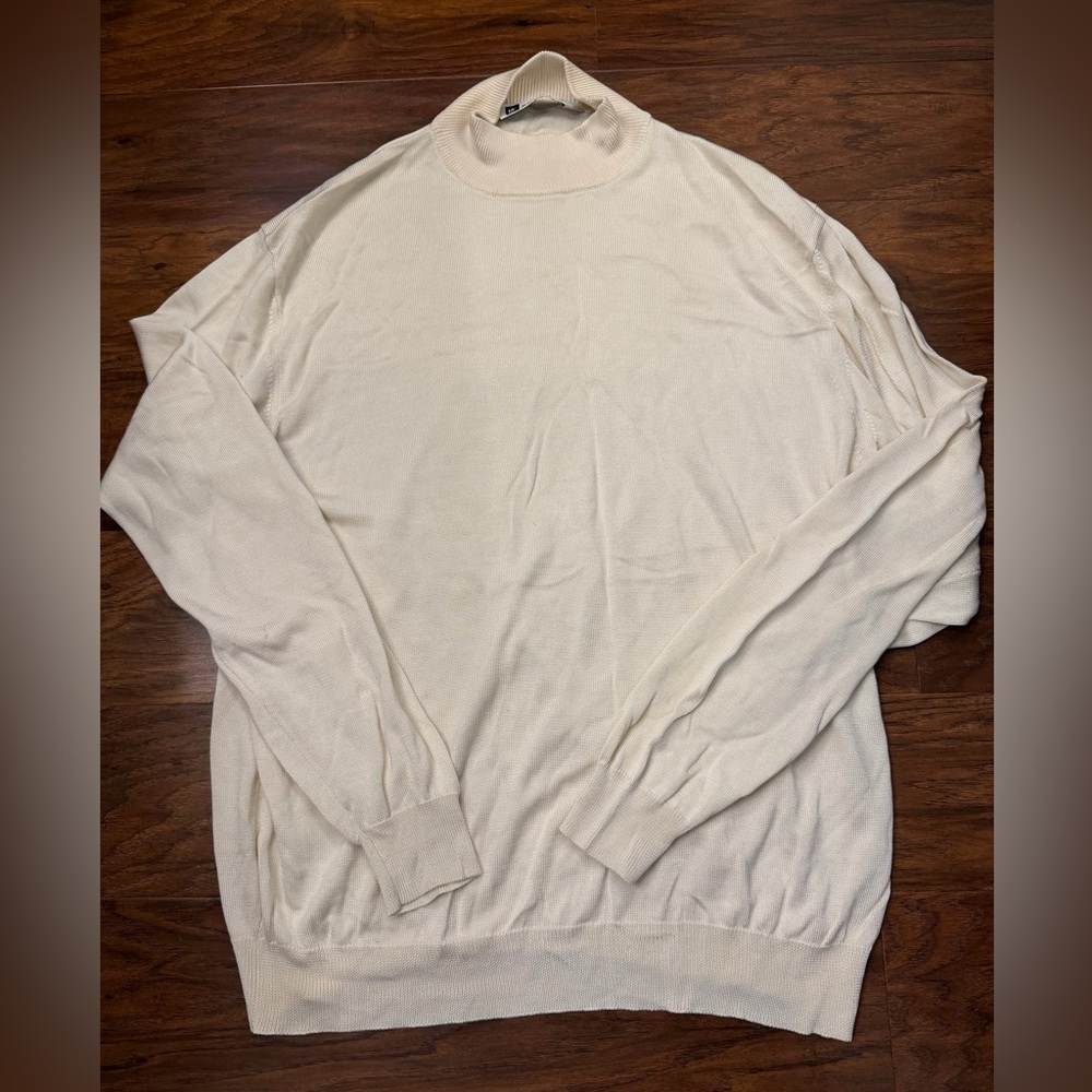 Bachrach Mock Neck Silk Blend Sweater Size M